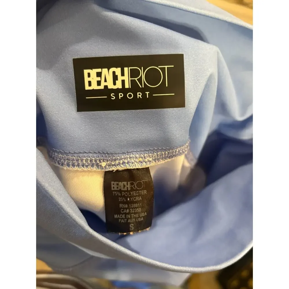 Beach Riot Sport powder blue pearlescent studded sides leggings Small 0-4